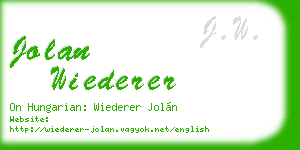 jolan wiederer business card
